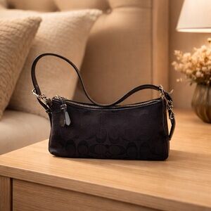 Coach Y2K 6371 Black Signature Shoulder Bag NEW